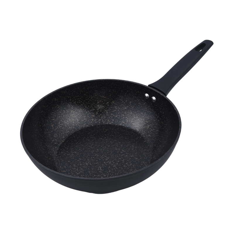 Kovaný hliníkový wok s černým zlatým mramorem
