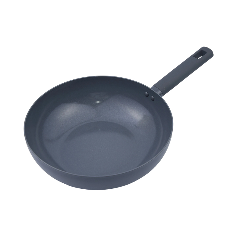 Lisovaný hliníkový wok černý mramor